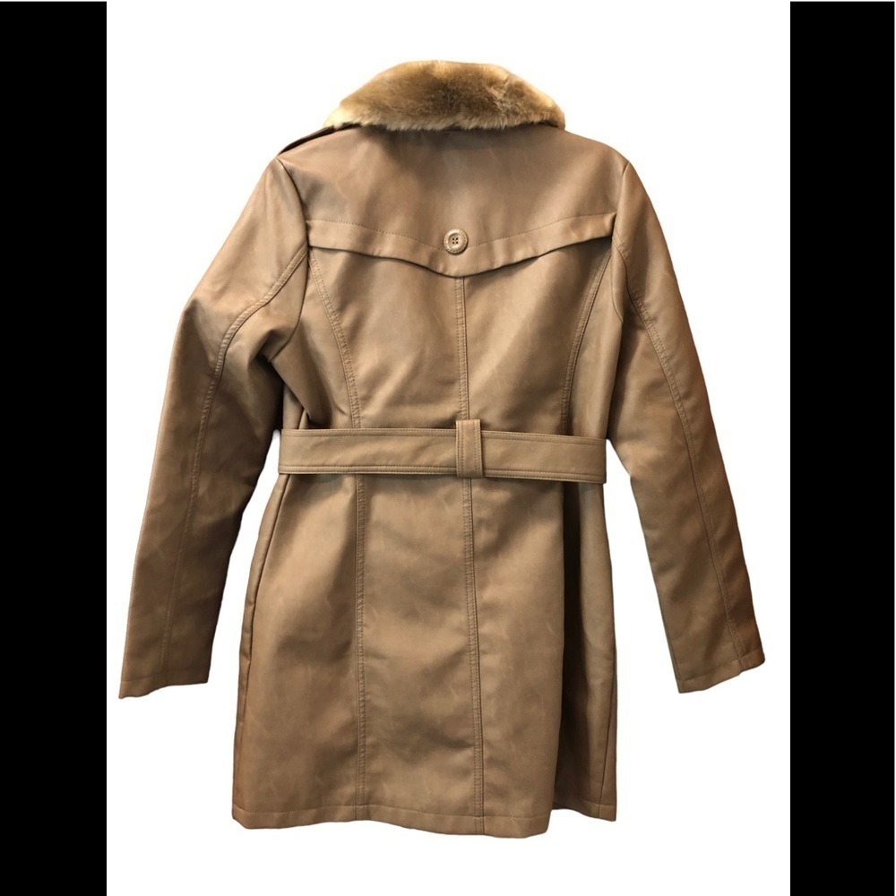 Cavalini/ Woman’s faux Leather Jacket/ removable faux collar/ size M / - Picture 3 of 12